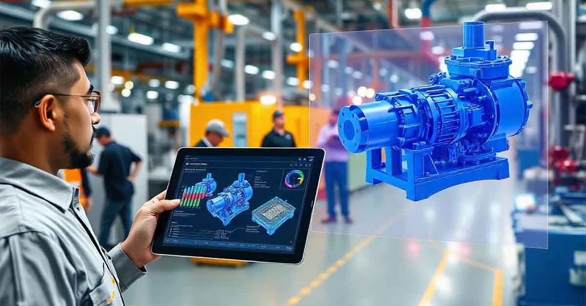 Digital twin visualization of industrial machinery using IIoT-enabled tablet for real-time monitoring